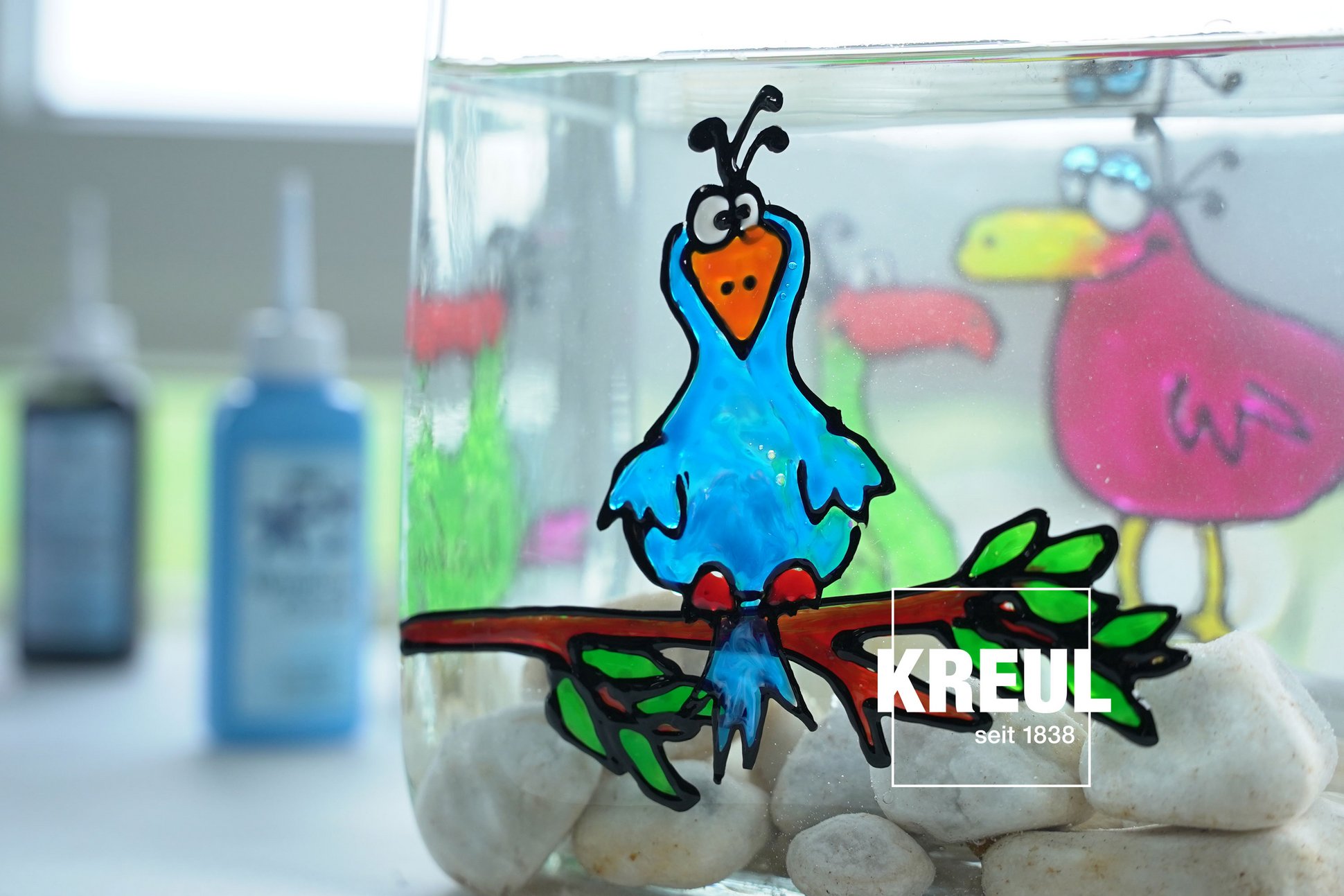 KREUL Window Color Vögel Malidee für Kinder ab 6 Jahren