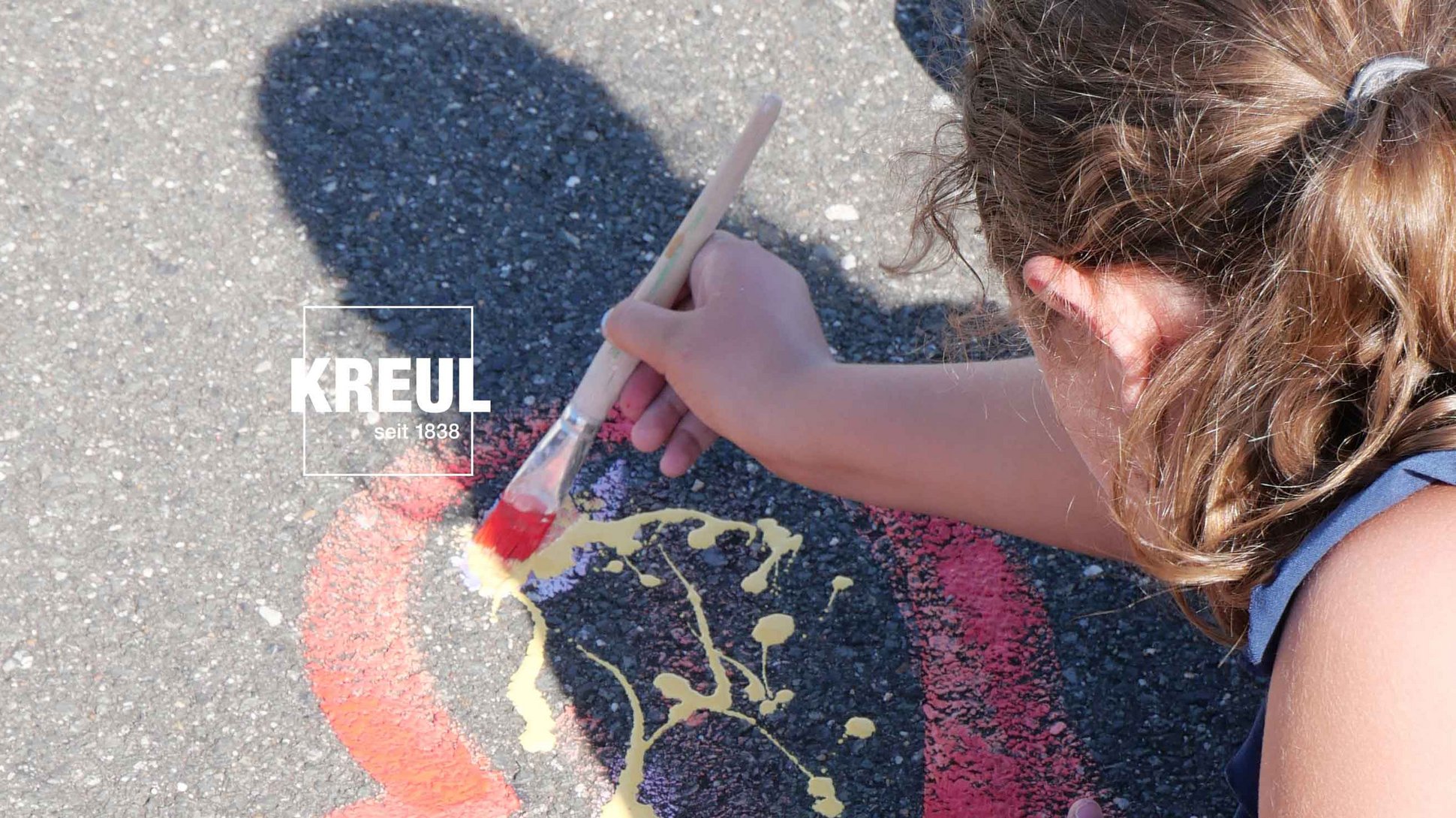 KREUL Straßenfarbe Kinder draußen Pinsel malen