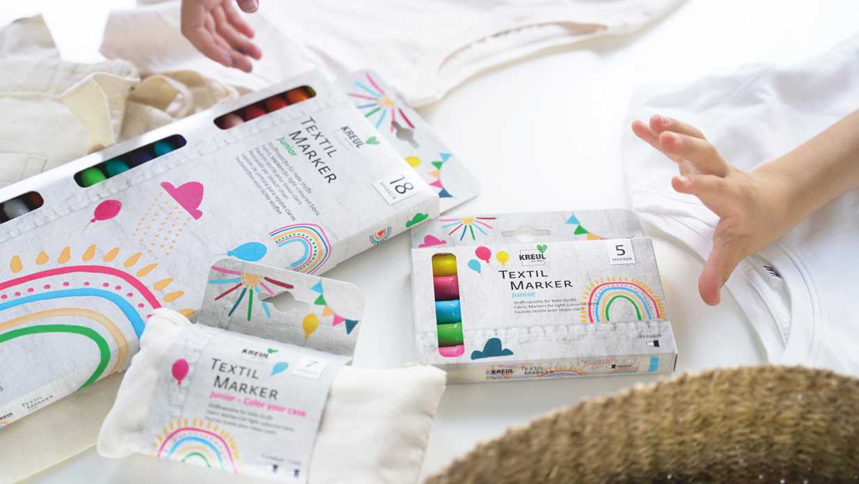 KREUL textil Marker Geschenk Kinder ab 6 Jahre Geburtstags Basteln 