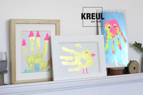 Fingerfarben Figuren Kunst mit Handabdrücken 