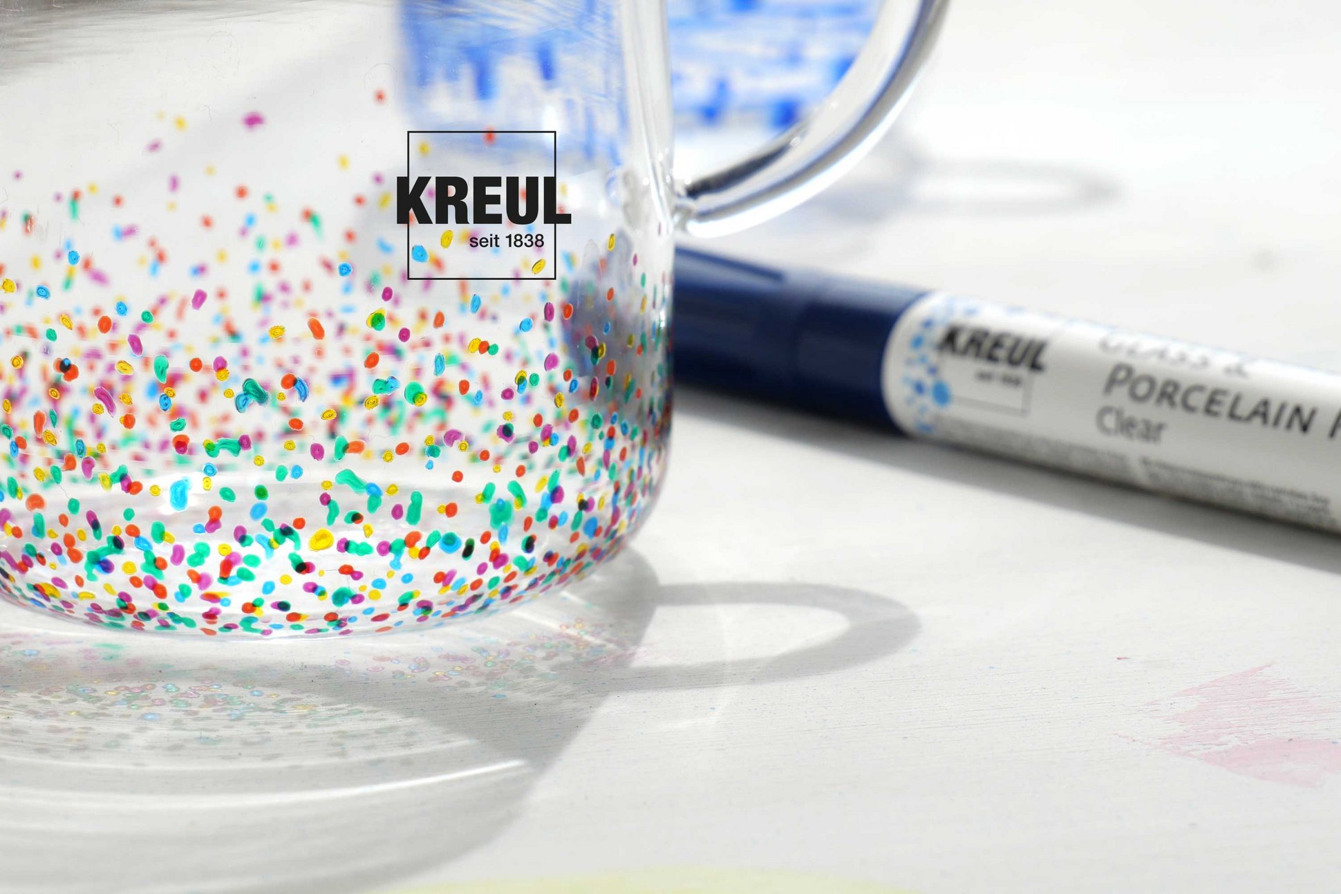 KREUL Glass Porcelain Pen Set Clear für transparente Glas Bemalungen