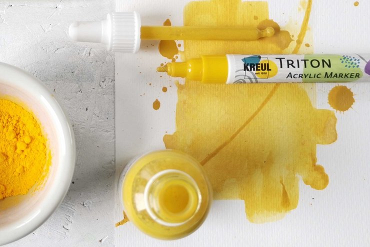 KREUL Acrylfarbe Tinte natürliche Pigmente Kurkuma Gelb