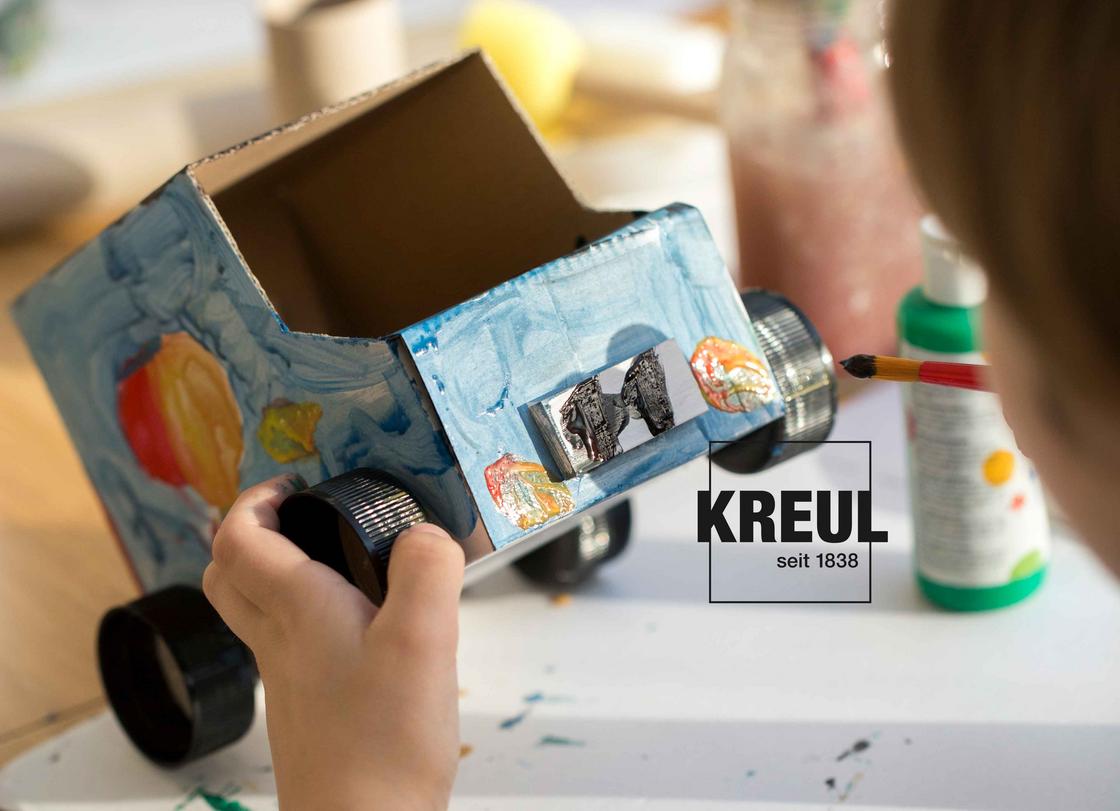 KREUL KInderfarbe Bastel Farbe Auto basteln Karton Pappe