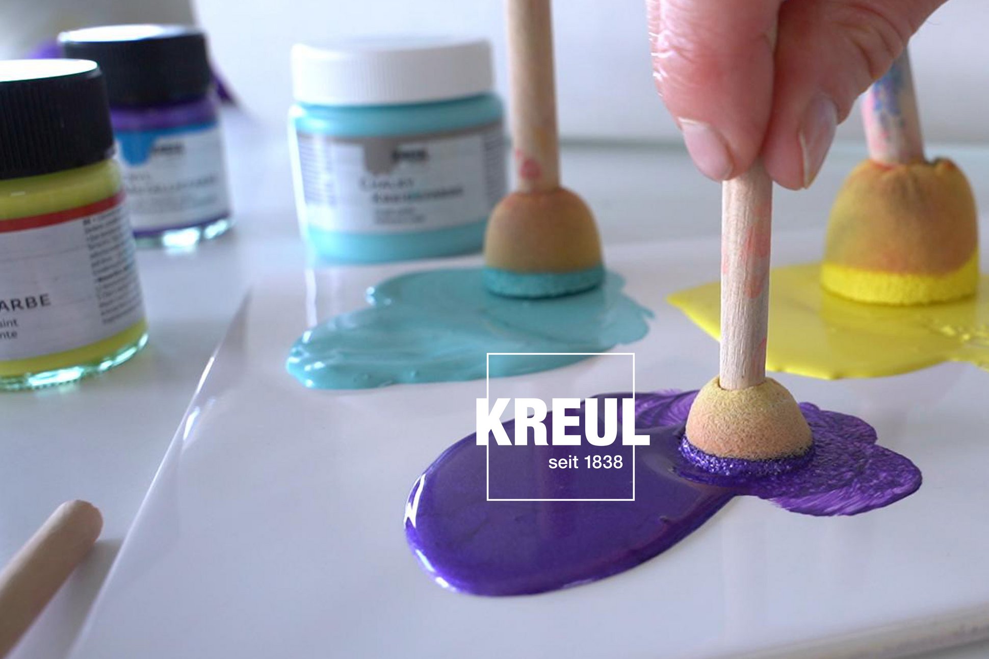 KREUL DIY Farben Violett Gelb Ice Mint 