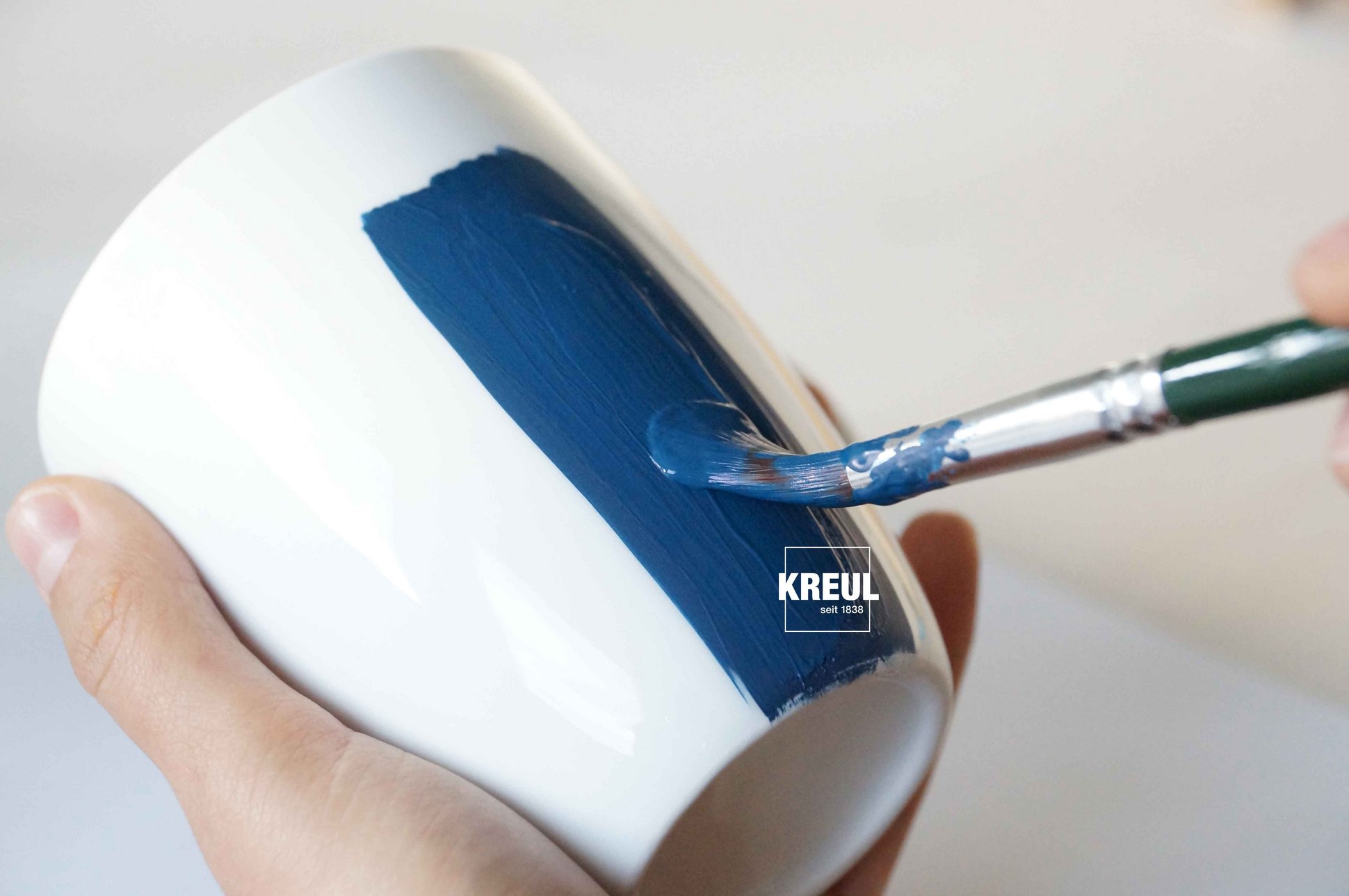 KREUL Porzellan Keramik Tasse Blau chalky Navy Blue