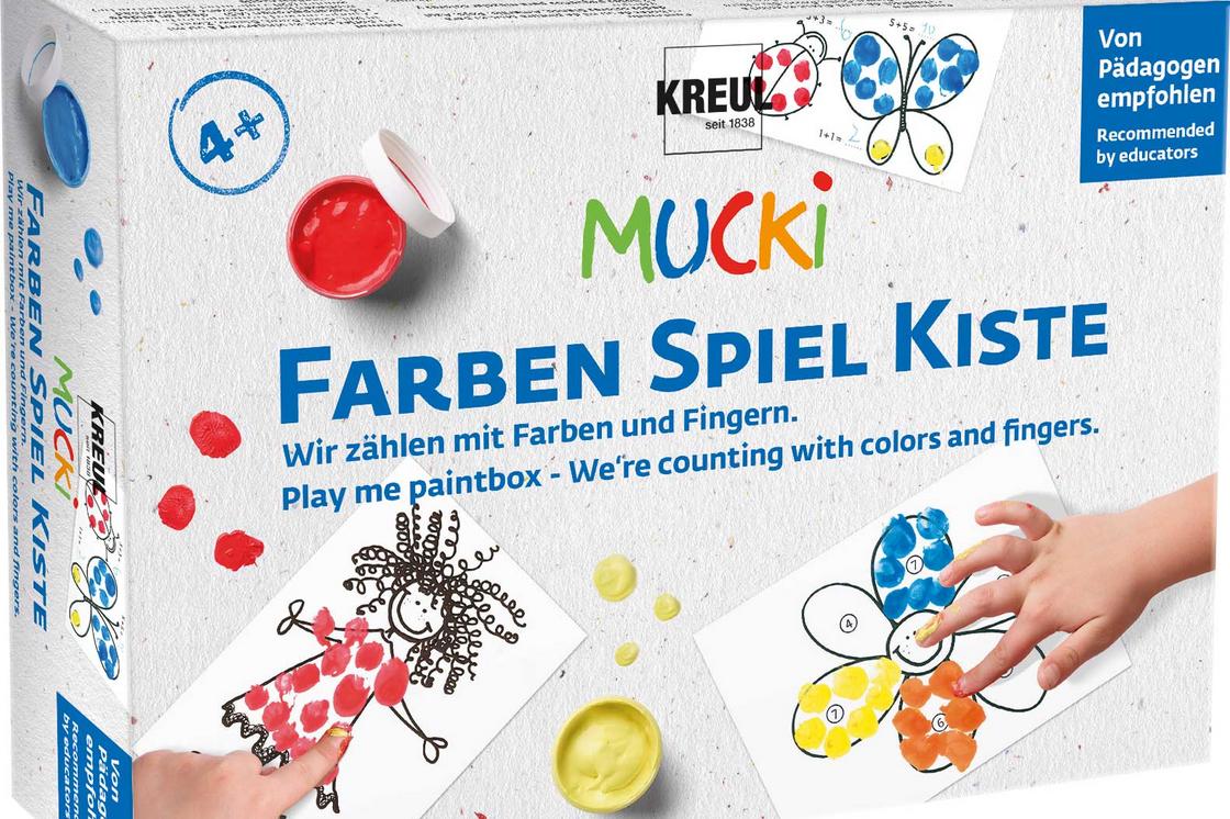 Die neue MUCKI FarbenSpielKiste "Wir zählen mit Farben und Fingern"