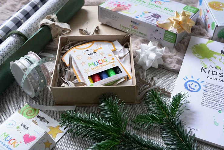 MUCKI Farben Kinder Basteln Geschenk Weihnachten Set