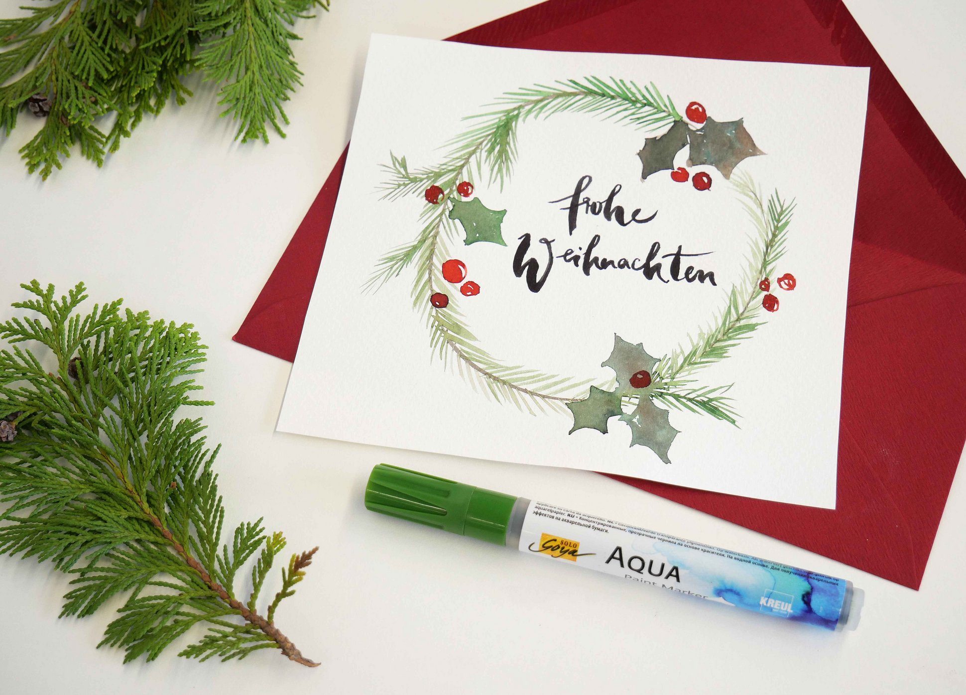 KREUL Weihnachtsgrüße gestalten Aqua Paint Marker