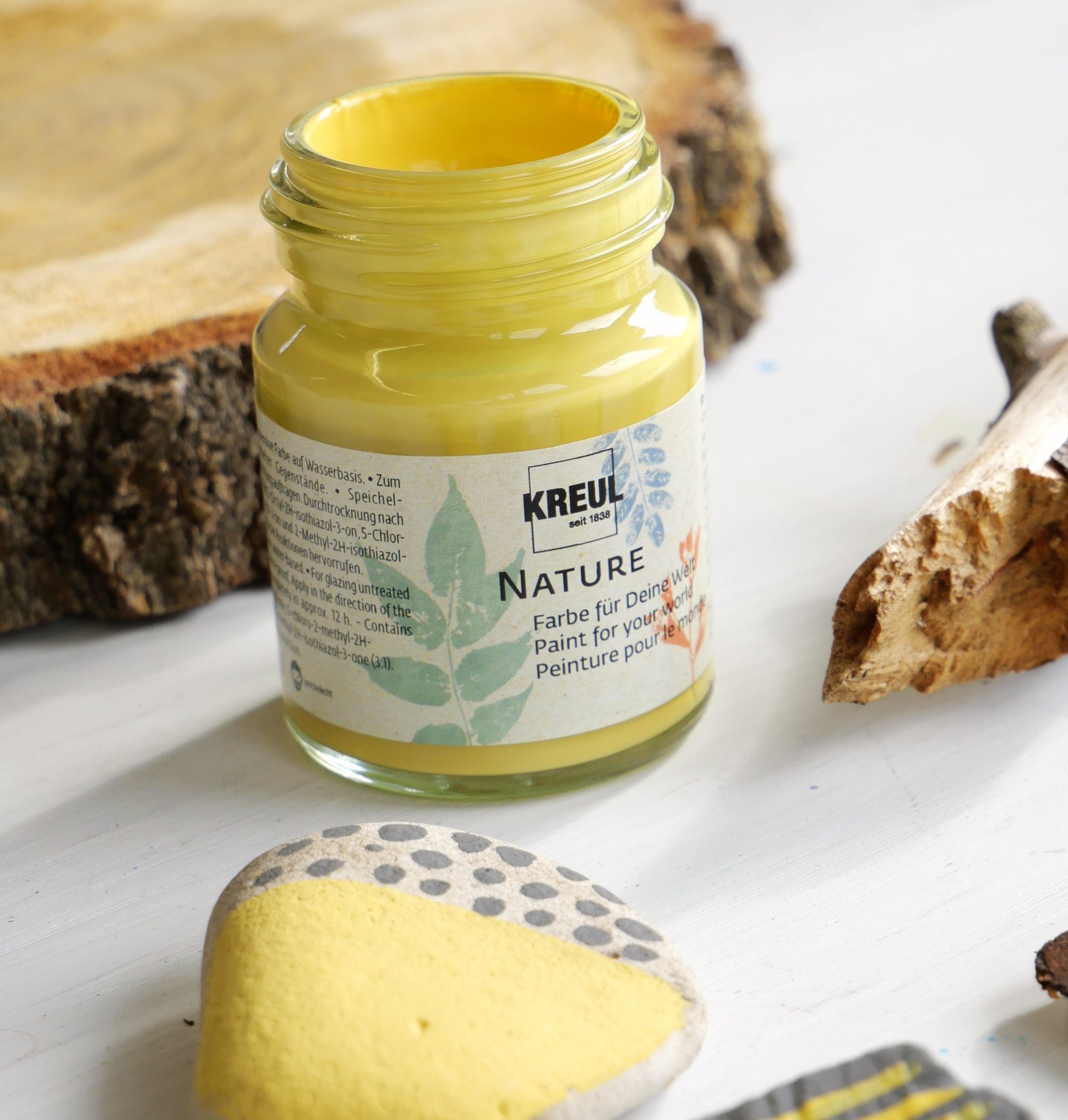 KREUL Nature Bienenwabe Gelb Baumscheibe anmalen KREUL Nature Gelb Wohndeko natürlich anmalen