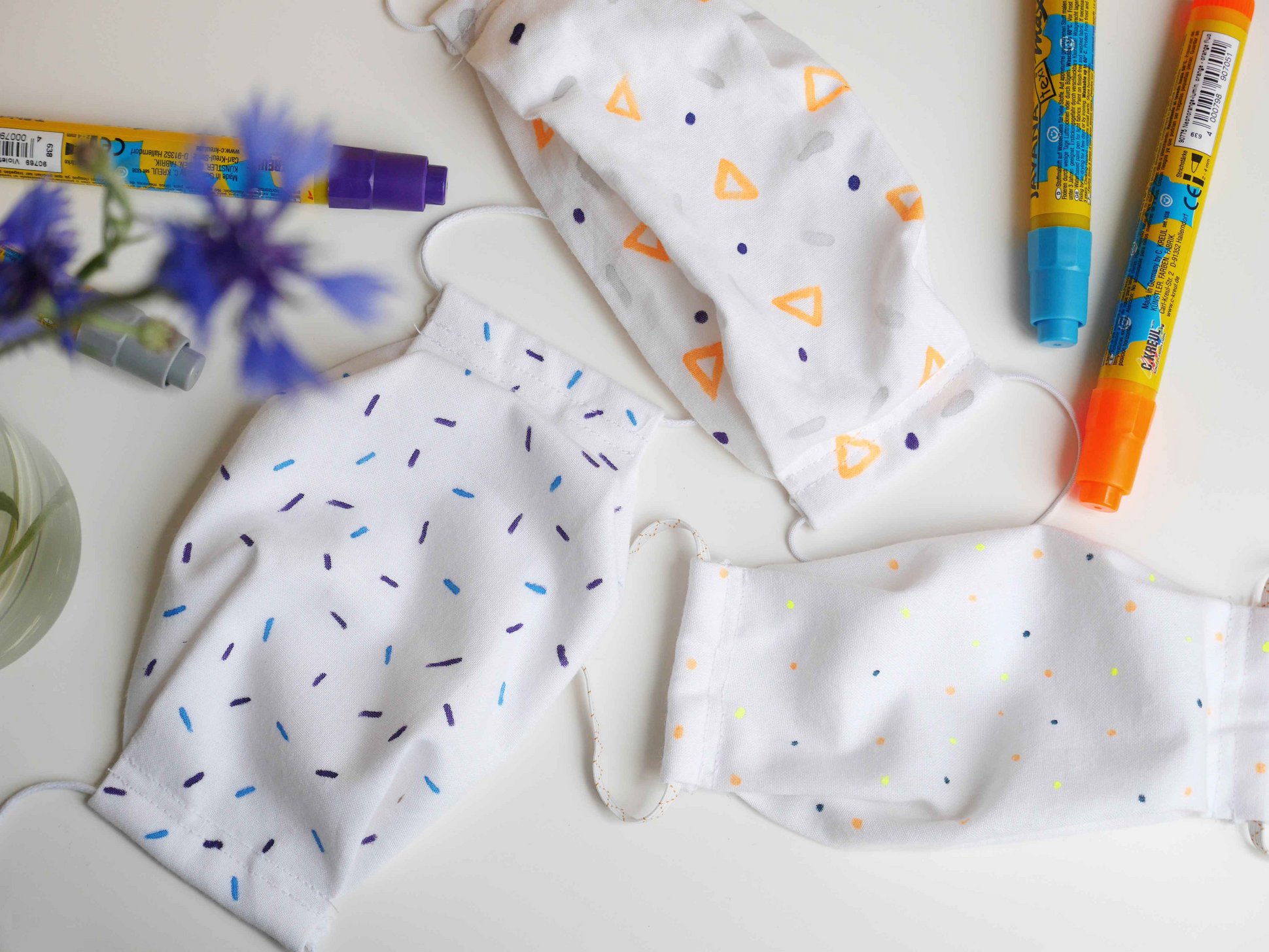 KREUL Javana texi maex Sunny Stoff Stift Atemschutzmaske malen KREUL Textil Stift Gesichtsmaske Mund Nase individuell Design