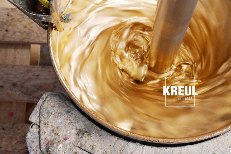 Acrylfarbe Gold KREUL Farben Hintergrund Wissen KREUL Farbe Gold herstellen