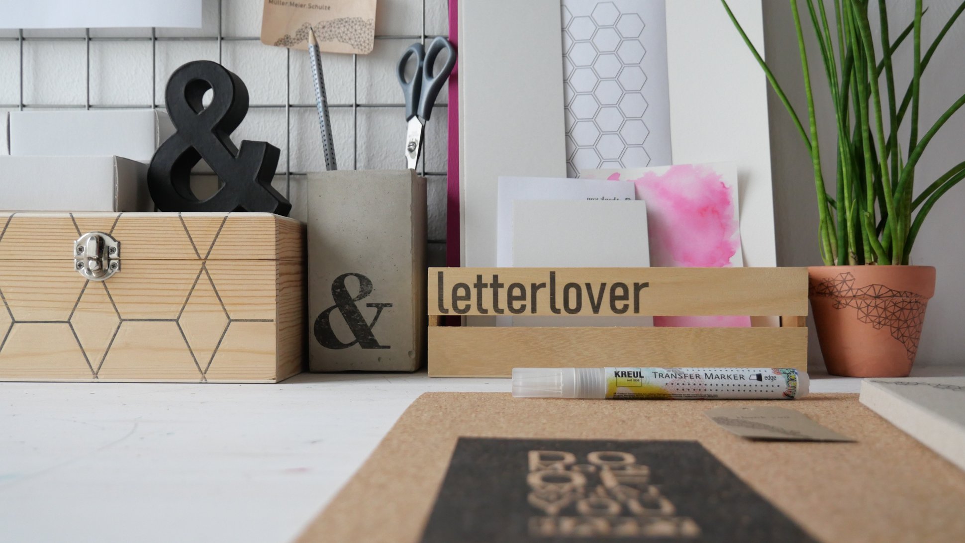 Home Office Kreativ Idee mit KREUL Transfer Marker