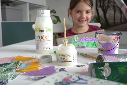 MUCKI Kinder Serviettenkleber Basteln ab 4 Jahre