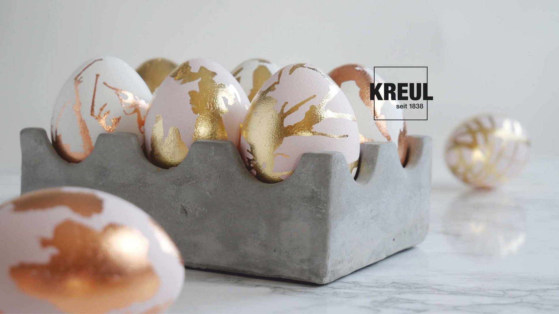 KREUL DIY Blattgold Ostereier Vergolden KREUL Vergolden Ostern Eier Set Golden Elegance