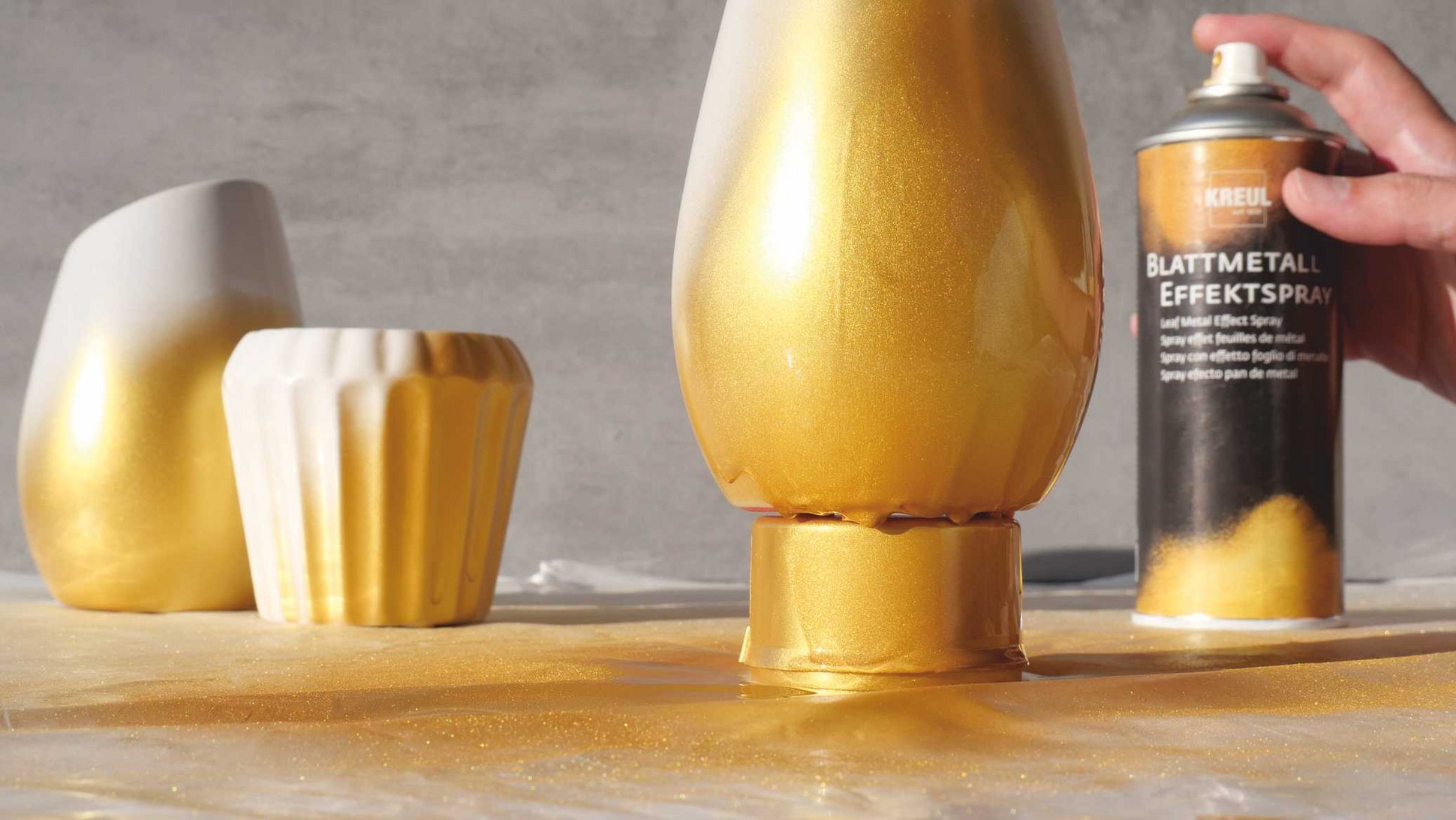 KREUL Blattmetall Effektspray gold Farbe sprühen DIY