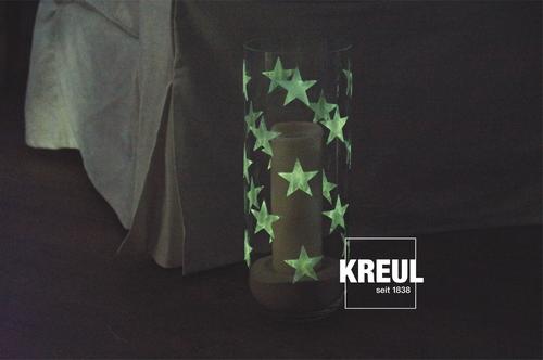 KREUL Acryl Nachtleuchtfarbe Windlicht mit Sternen