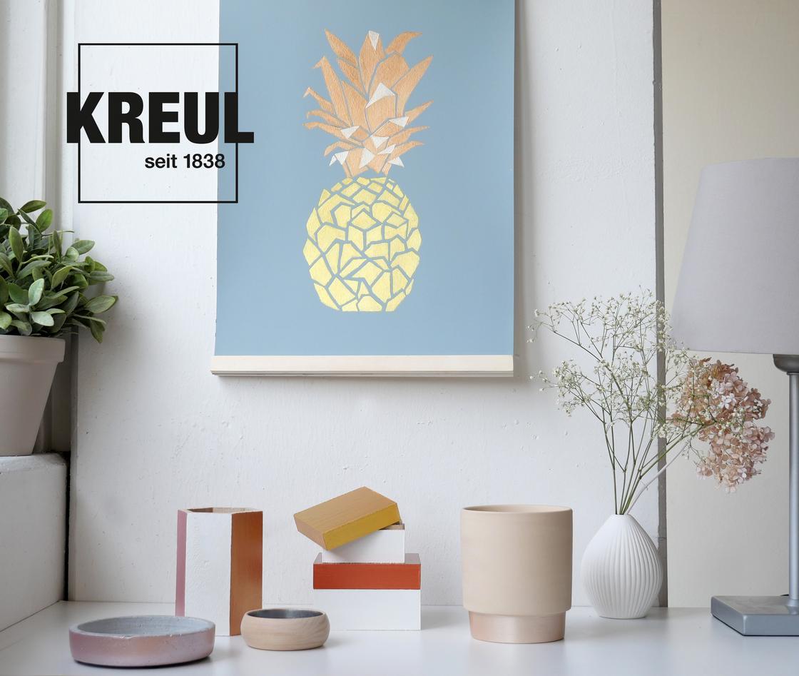 KREUL Metalicfarben Set Deko Ananas Gold