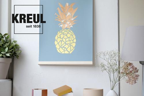 KREUL Metalicfarben Set Deko Ananas Gold
