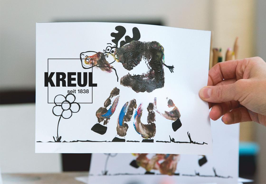 MUCKI Farben Spiel Kiste Elch Tiere malen Fingerfarbe 