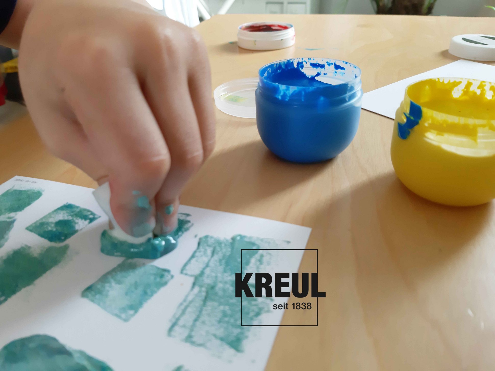 KREUL Kinder Fingerfarben Farben Kiste kreativ Feinmotorik lernen