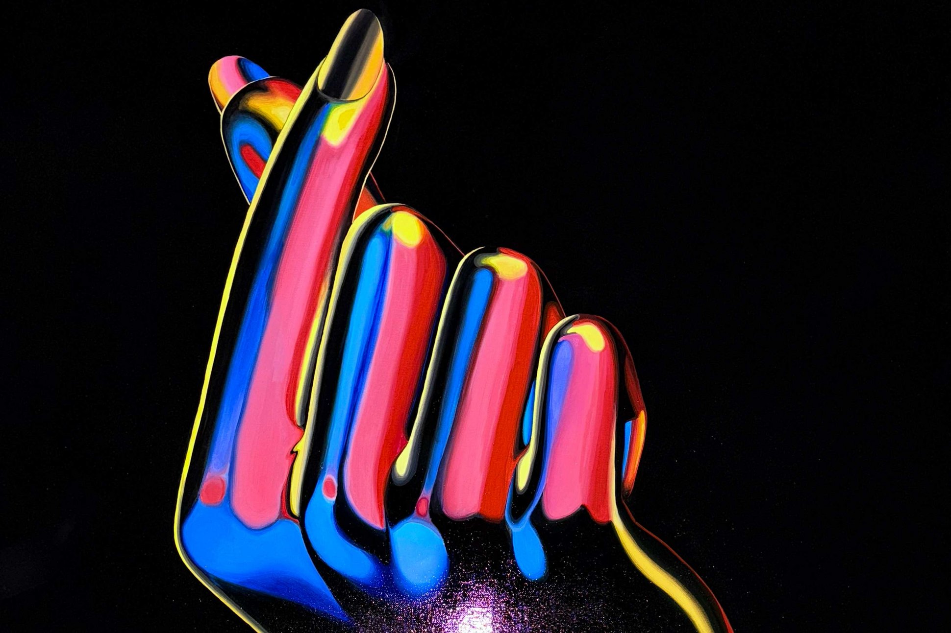 Künstler Vorstellung KREUL Triton Acrylic Liquid Sophie Bonatz Kunstwerk Fingerherz von Sophie Bonatz