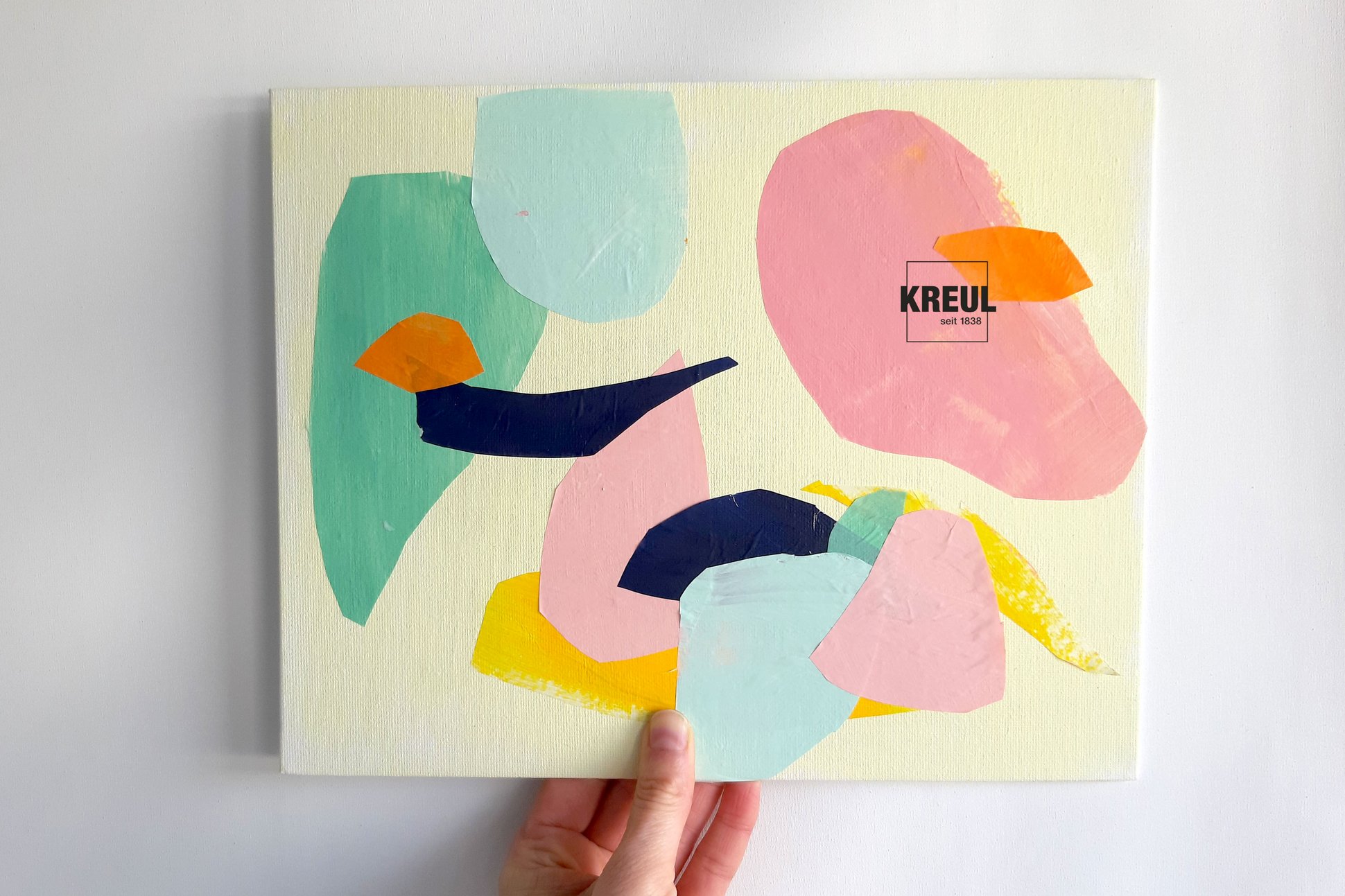 Collage minimalistisch mit Frühlingsfarben von KREUL