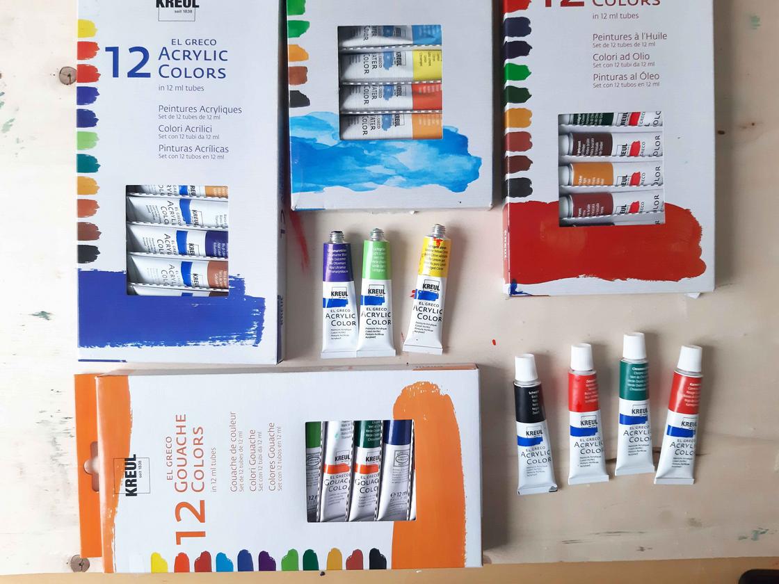 KREUL Acryl Malen Watercolor Gouache Öl Einstige Anfänger Set Malen
