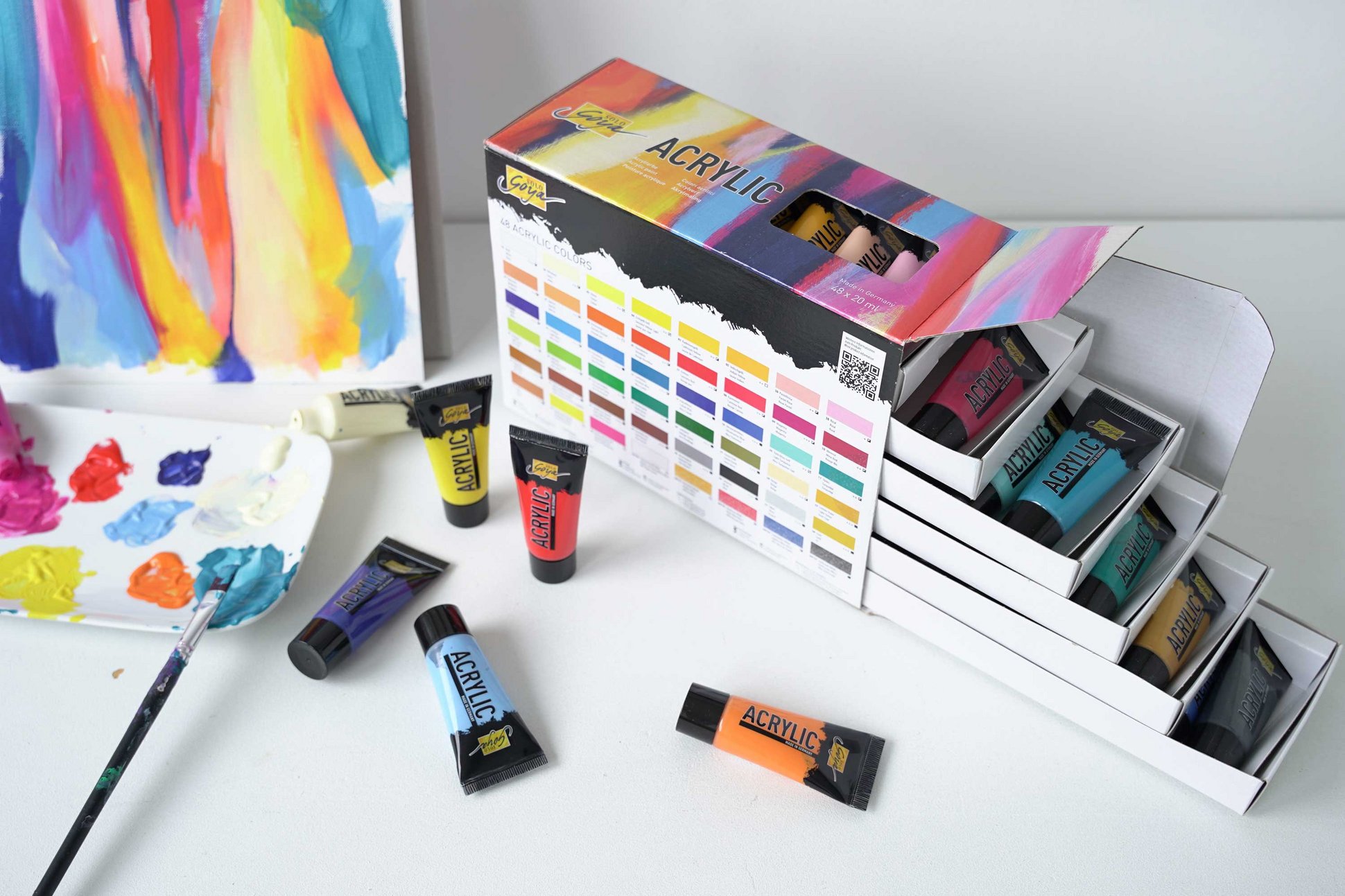 Geschenkidee Künstler Komplett Set 48 Acrylfarben von KREUL