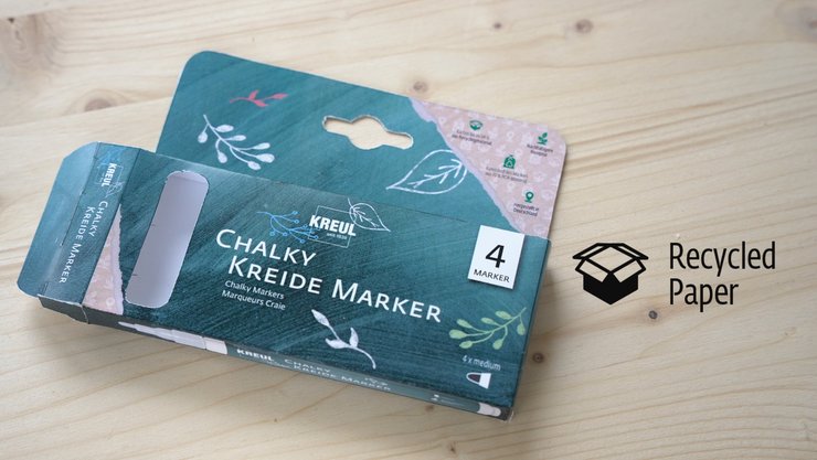 KREUL Chalky Kreidemarker Set mit dem Nachhaltigkeits Recycled Paper Icon 