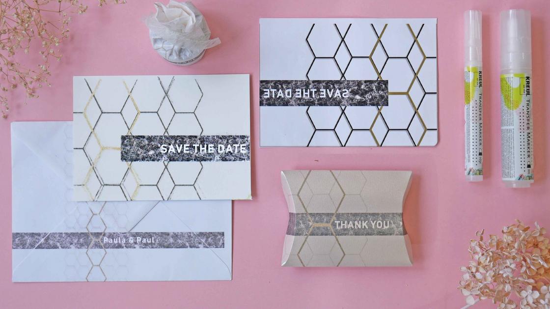 KREUL Transfer Marker Wedding Einladung selbst basteln