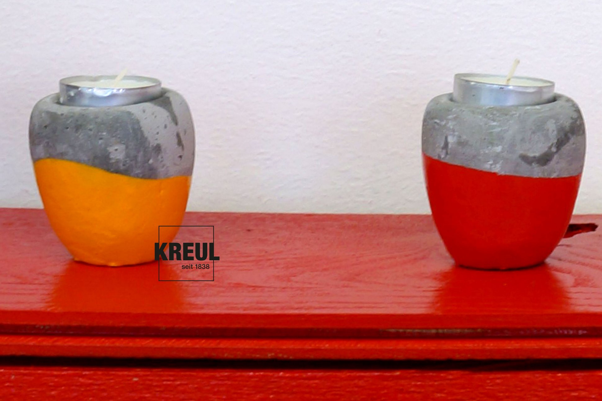 KREUL Acryl Farbe glänzend Vase Kerzenhalter Beton