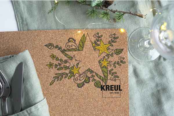 KREUL Transfer Marker DIY basteln Motiv übertragen Tisch Set Kork